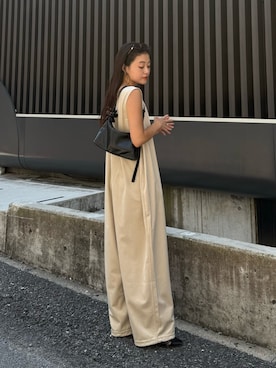 「アイテム（つなぎ/オールインワン）」を使った、yunaさん（レディース・153cm）の秋コーディネート