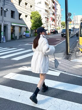 「CIAOPANIC TYPY（チャオパニックティピー）のアイテム（ダウンジャケット/コート）」を使った、yunaさん（レディース・153cm）の夏コーディネート