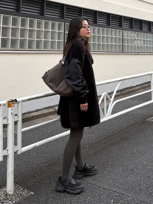 セール】【etsinta/エシンタ】ファー切替ジャケット（ブルゾン