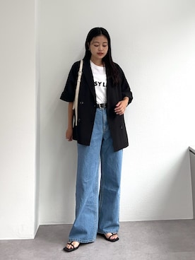 「アイテム（テーラードジャケット）」を使った、yunaさん（レディース・153cm）の夏コーディネート