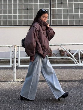 「CIAOPANIC TYPY（チャオパニックティピー）のアイテム（ブルゾン）」を使った、yunaさん（レディース・153cm）の秋コーディネート