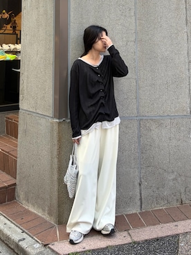 「CIAOPANIC TYPY（チャオパニックティピー）のアイテム（スラックス）」を使った、yunaさん（レディース・153cm）の春コーディネート