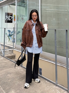 「アイテム（ブルゾン）」を使った、yunaさん（レディース・153cm）の秋コーディネート