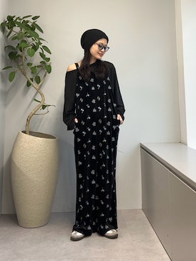 2025年S/S新作】前後2WAY花柄刺繍ベロアサロペットを使った人気