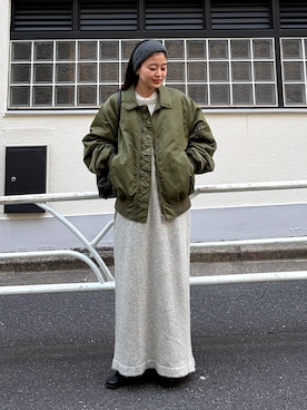 「アイテム（ヘアアクセサリー）」を使った、yunaさん（レディース・153cm）の冬コーディネート