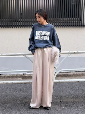 「アイテム（スウェット）」を使った、yunaさん（レディース・153cm）の秋コーディネート