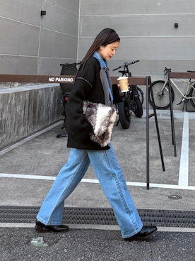 「アイテム（トートバッグ）」を使った、yunaさん（レディース・153cm）の秋コーディネート