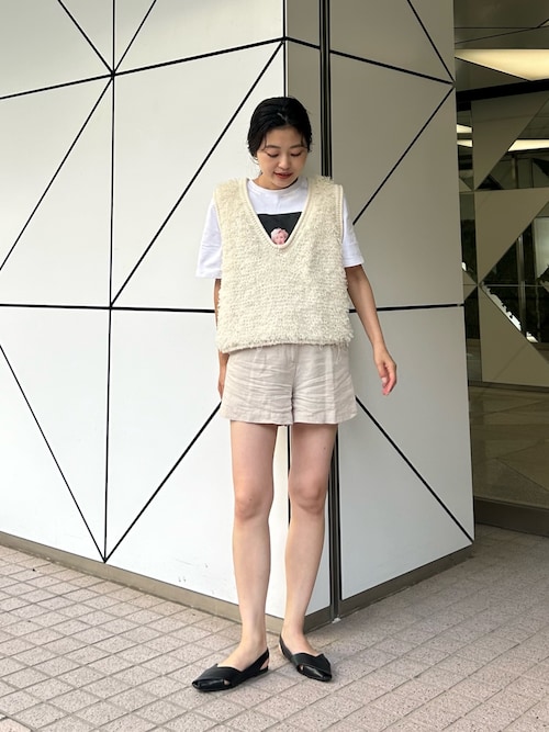ループフリンジクロップド丈ベスト