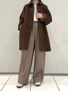 「アイテム（ステンカラーコート）」を使った、kameda.さん（レディース・159cm）の秋コーディネート