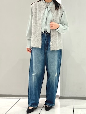 「アイテム（ベスト）」を使った、kameda.さん（レディース・159cm）の秋コーディネート