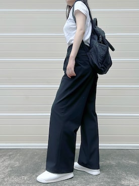 「みんなの白Tフェス」｜「アイテム（バックパック/リュック）」を使った、くまとらさん（レディース・159cm）の夏コーディネート
