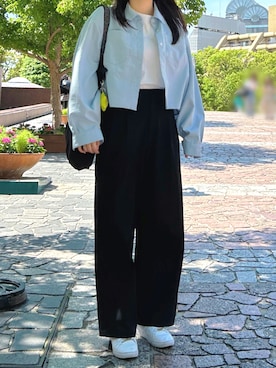 「TOMMY HILFIGER」｜くまとらさん（レディース・159cm）の夏コーディネート
