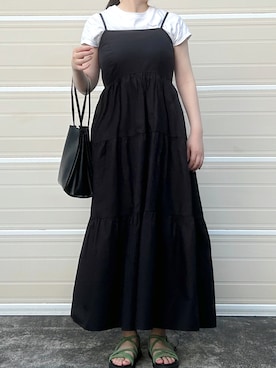 「みんなの白Tフェス」｜「アイテム（ワンピース/ドレス）」を使った、くまとらさん（レディース・159cm）の夏コーディネート