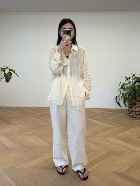 「CANAL JEAN（キャナルジーン）のアイテム（シャツ/ブラウス）」を使った、ARISAさん（レディース・159cm）の夏コーディネート