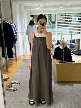 「CANAL JEAN（キャナルジーン）のアイテム（ワンピース）」を使った、ARISAさん（レディース・159cm）の夏コーディネート
