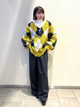 「アイテム（スラックス）」を使った、てっちさん（レディース・150cm）の冬コーディネート