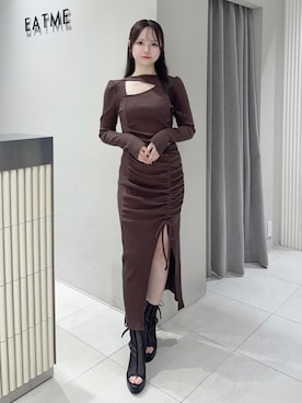 「EATME（イートミー）のアイテム（サンダル）」を使った、乃愛さん（レディース・158cm）の秋コーディネート