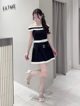 「アイテム（バレッタ/ヘアクリップ）」を使った、乃愛さん（レディース・158cm）の夏コーディネート