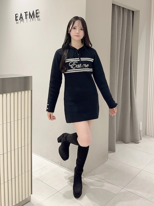 セール】フーディーロゴニットワンピース（ワンピース）｜EATME