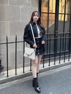 「EATME（イートミー）のアイテム（アクセサリー）」を使った、乃愛さん（レディース・158cm）の冬コーディネート