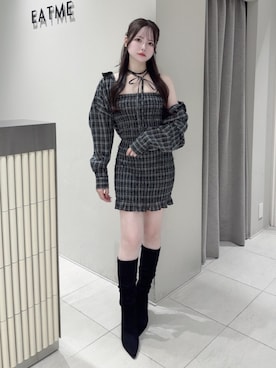 「アイテム（ワンピース/ドレス）」を使った、乃愛さん（レディース・158cm）の秋コーディネート