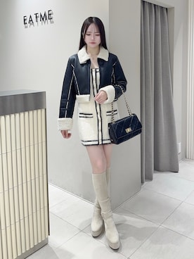 「クリスマス」｜「アイテム（ジャケット/アウター）」を使った、乃愛さん（レディース・158cm）の冬コーディネート