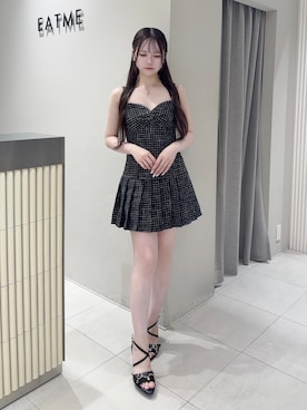 「キャミワンピ」｜「アイテム（アクセサリー）」を使った、乃愛さん（レディース・158cm）の夏コーディネート