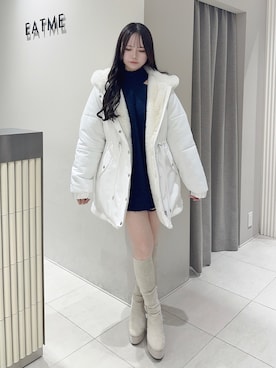 「ファーコート」｜「アイテム（その他アウター）」を使った、乃愛さん（レディース・158cm）の冬コーディネート