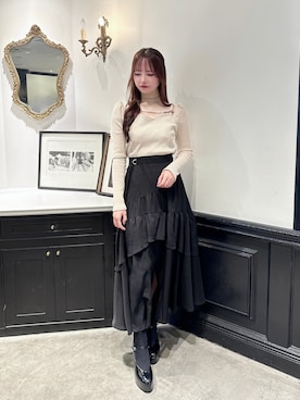 「EATME（イートミー）のアイテム（アクセサリー）」を使った、乃愛さん（レディース・158cm）の冬コーディネート