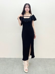 EATME ベルテッドラッフルフリルワンピース ベルテッドラッフルフリルワンピース[品番：MKSW0064856]｜EATME