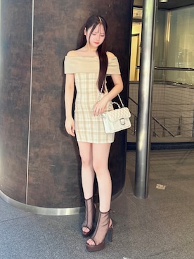 「ニットワンピース」｜乃愛さん（レディース・158cm）の夏コーディネート