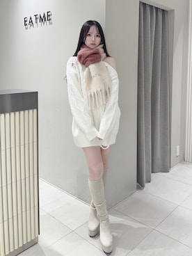 「ガーリーコーデ」｜乃愛さん（レディース・158cm）の冬コーディネート