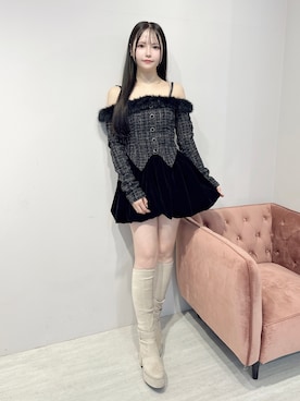 「大人ガーリー」｜乃愛さん（レディース・158cm）の冬コーディネート