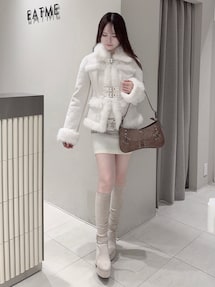 フェイクファーカラーベルトジャケット｜イートミー（EATME）公式通販