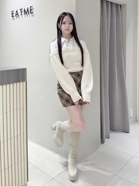 「大人ガーリー」｜乃愛さん（レディース・158cm）の冬コーディネート