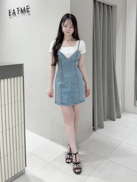 「アイテム（アクセサリー）」を使った、乃愛さん（レディース・158cm）の夏コーディネート