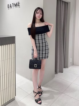 「ニットワンピース」｜乃愛さん（レディース・158cm）の夏コーディネート