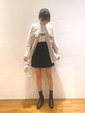 「FREE'S MART（フリーズマート）のアイテム（その他アウター）」を使った、林奈緒美さん（レディース・167cm）の秋コーディネート