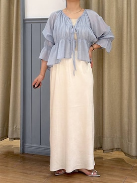 「LOWRYS FARM（ローリーズファーム）のアイテム（シャツ/ブラウス）」を使った、mimuさん（レディース・154cm）の夏コーディネート