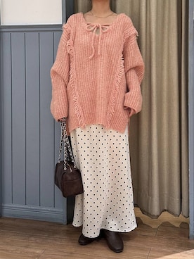 「アイテム（タンクトップ）」を使った、mimuさん（レディース・154cm）の冬コーディネート