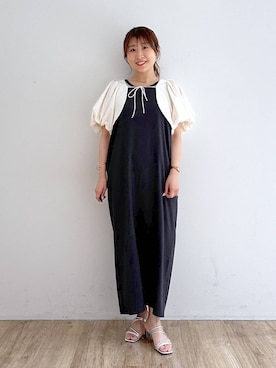 「LOWRYS FARM（ローリーズファーム）のＰＵＴＯＮボレロ　108011（カーディガン/ボレロ）」を使った、mimuさん（レディース・154cm）の春コーディネート