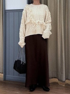 「アイテム（ポロシャツ）」を使った、mimuさん（レディース・154cm）の秋コーディネート