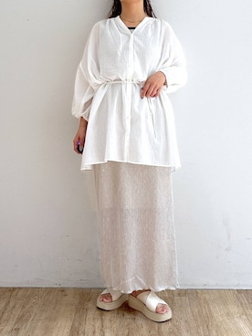 「アイテム（タンクトップ）」を使った、mimuさん（レディース・154cm）の夏コーディネート