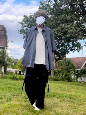 「LILL（リル）のアイテム（Tシャツ/カットソー）」を使った、umiさん（メンズ・180cm）の夏コーディネート