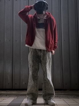 「アイテム（パーカー）」を使った、umiさん（メンズ・180cm）の秋コーディネート