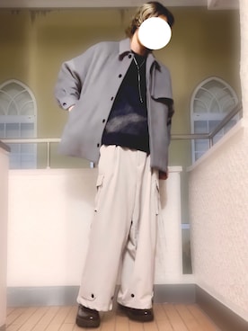 「epnok（エプノック）のアイテム（ニット/セーター）」を使った、umiさん（メンズ・180cm）の冬コーディネート