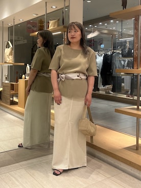 「2.718（ニーテンナナイチハチ）のアイテム」を使った、モリさん（レディース・151cm）の夏コーディネート