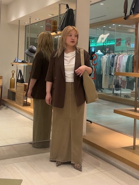 「GALLARDAGALANTE（ガリャルダガランテ）のアイテム（Tシャツ/カットソー）」を使った、モリさん（レディース・151cm）の夏コーディネート