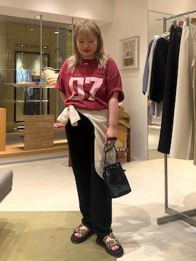 「アイテム（リング）」を使った、モリさん（レディース・151cm）の夏コーディネート
