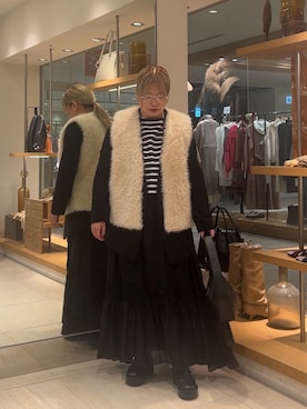 「アイテム（ボディバッグ/ウエストポーチ）」を使った、モリさん（レディース・151cm）の冬コーディネート